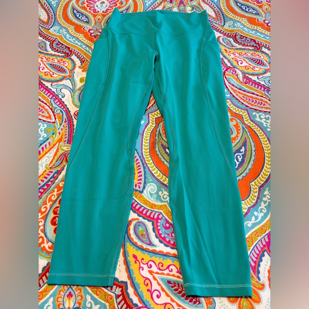 Lululemon Fast & Free Crop Leggings Teal Size 10